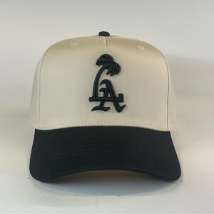 LA to LV black and natural snapback hat